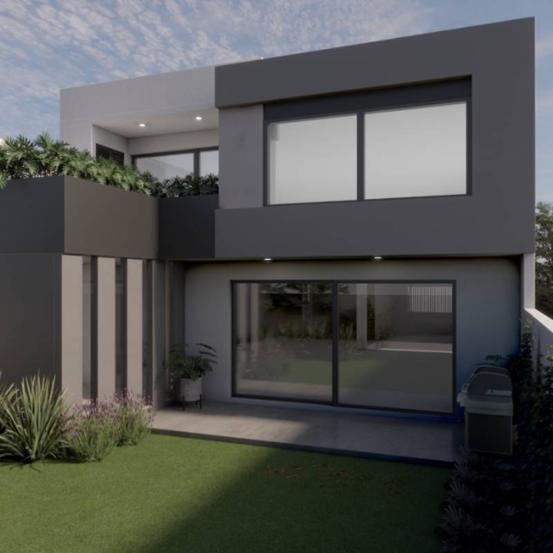 Fachada posterior lateral Casa Britania