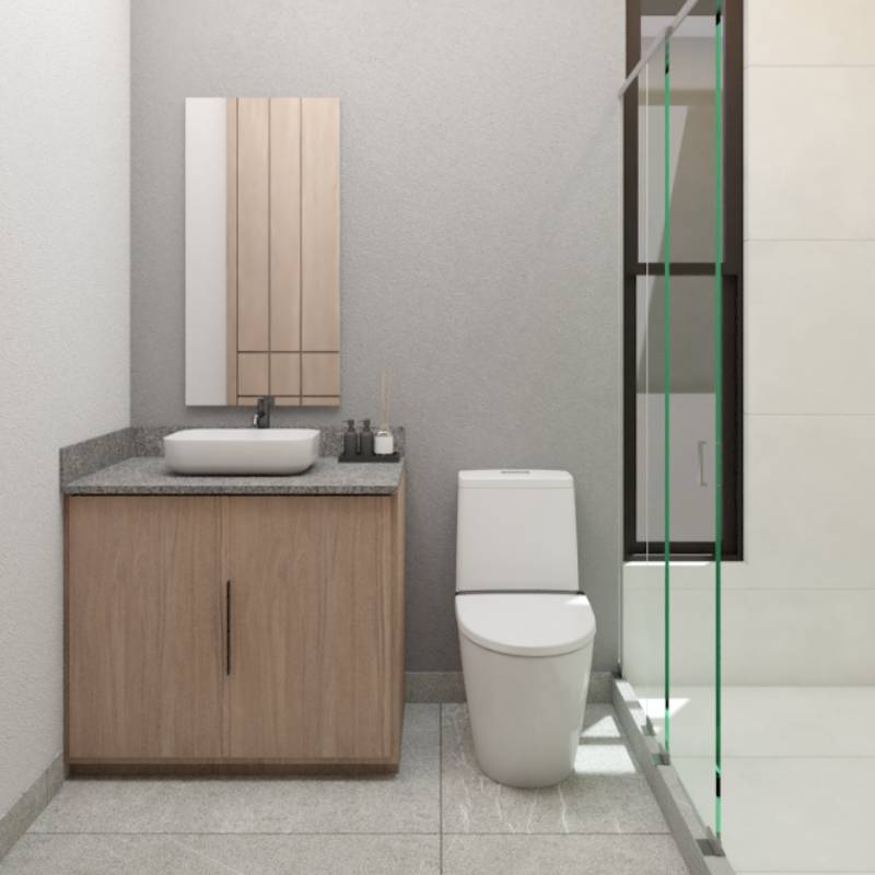 Baño completo vista lateral