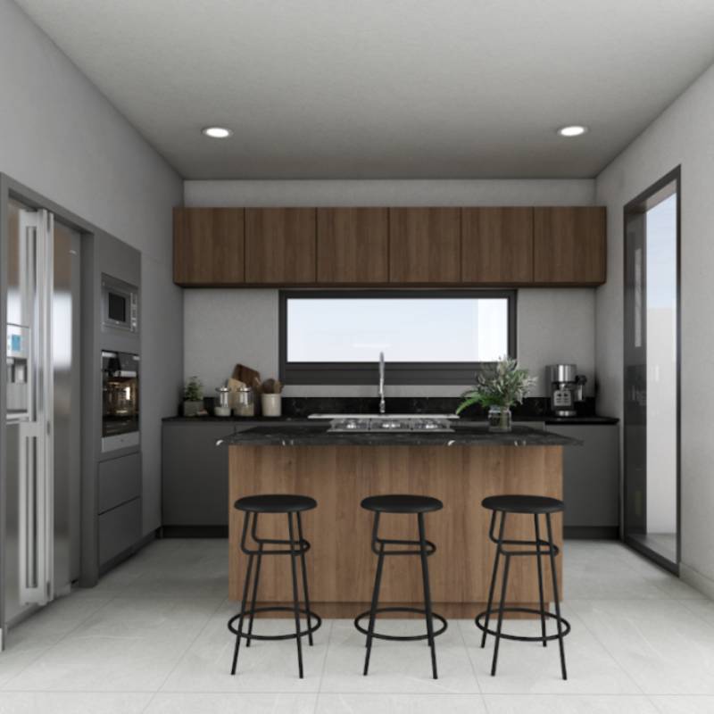 Cocina integral barra y área social